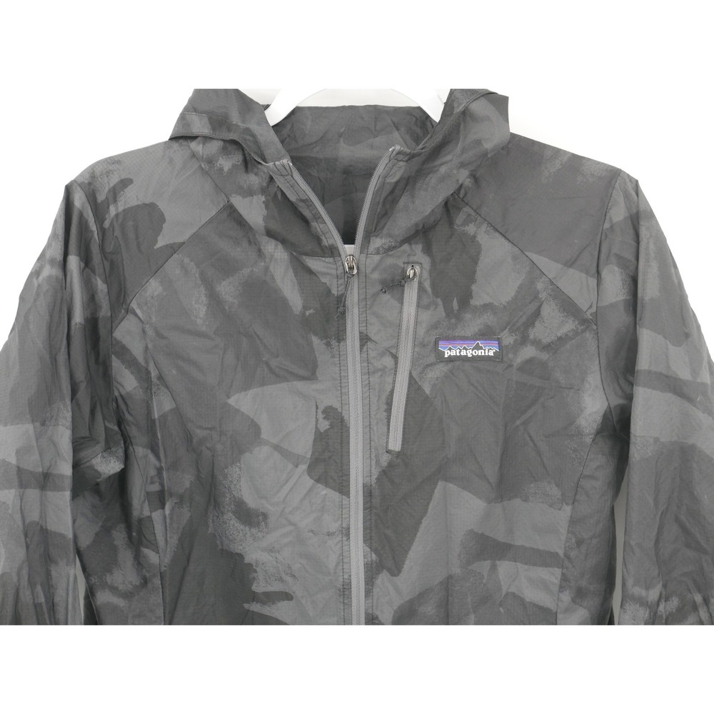 Patagonia Houdini Jacket Gray Camo Hooded Windbreaker Men's Medium
